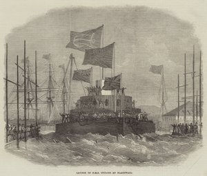 Spuštění lodi HMS Cyclops na vodu v Blackwallu od Edwin Weedon