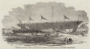 Start HM Gun-Boat Pelter a portugalské parní lodi Dom Pedro Secondo v Northfleet