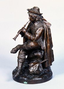 Chlapec v klobouku, kolem roku 1870 (bronz) od Edwin Weissenfels