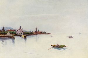Rýn: Bregenz, Bodenské jezero, Kostnické jezero (barevná litografie) od Effie Jardine