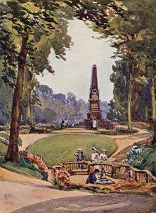 Rýn: Homburg, V parku (barevná litografie)