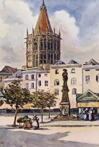 Rýn: Kolín nad Rýnem (barevná litografie)