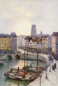 Rýn: Rotterdam (barevná litografie) od Effie Jardine