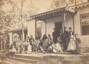 Skupina na verandě, 1860.