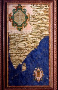 Mapu Indie vytvořil Egnazio Danti (1536-1586), matematik, kosmograf a italský architekt. Kolem 1567. Florencie, Palazzo Vecchio, Sala del Mappamondo