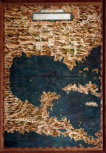 Mexiko, Kuba, Florida a Jamajka Mapu vytvořil Egnazio Danti (1536-1586), matematik, kosmograf a italský architekt. Kolem 1567. Florencie, Palazzo Vecchio, Sala del Mappamondo