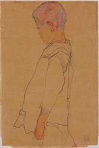 Dítě z profilu směrem doleva od Egon Schiele