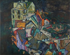 Půlměsíc domů III od Egon Schiele