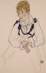 Umělcova žena sedí od Egon Schiele