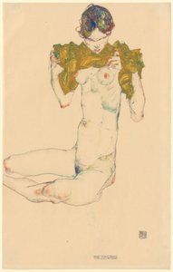 Panna [recto]; bez názvu [studie hlavy, verso] od Egon Schiele