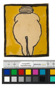 Entwurf für eine Wanddekoration im Atelier Wattmanngasse (Venus von Willendorf) od Egon Schiele