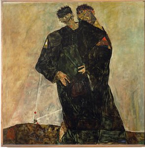 Poustevníci. Egon Schiele a Gustav Klimt (olej na plátně) od Egon Schiele