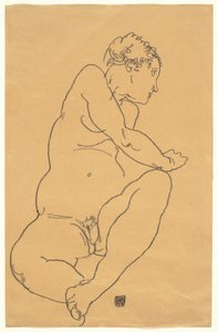 Ženský akt ohýbání doleva od Egon Schiele