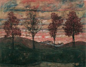 Čtyři stromy, 1917. od Egon Schiele