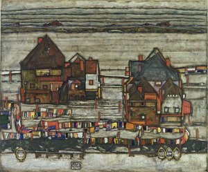 Domy s mycími linkami, 1914 od Egon Schiele