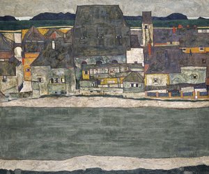 Domy na řece Staré město, 1914 od Egon Schiele