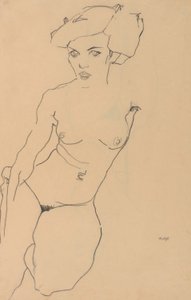 Klečící ženský akt od Egon Schiele