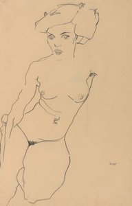 Klečící ženský akt od Egon Schiele