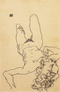 Klečící ženský akt, 1917
