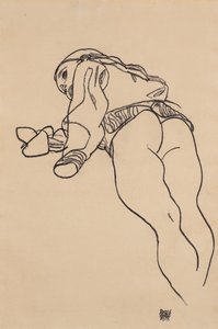 Vleže; Liegende, 1918 od Egon Schiele