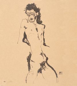 Autoportrét mužského aktu, 1912.