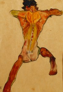 mužský akt při pohledu zezadu; Mannlicher Ruckenakt, 1910