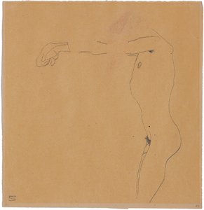 Mužský akt s rukama zdviženýma doleva, 1909 od Egon Schiele