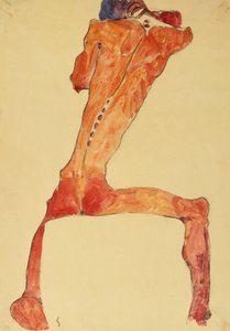 Mannerruckenhaut (tužka a akvarel) od Egon Schiele