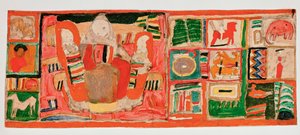 Matka s dětmi, na vedlejším poli hračky... (kvaš a tužka na kartonu) od Egon Schiele