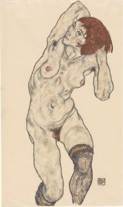 Akt v černých punčochách, 1917. od Egon Schiele