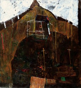Krajina s havrany - obraz Egona Schieleho (1890-1918) olej na plátně (95,8x89 cm) od Egon Schiele