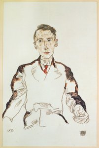 Portrét Dr. Heinricha Riegra (kvaš, akvarel a tužka) od Egon Schiele