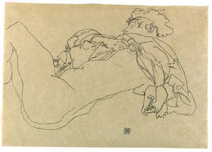 Ležící ženský akt, 1914 od Egon Schiele