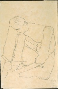 Sedící muž (verze) od Egon Schiele