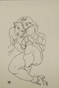 Sedící akt, 1917