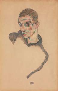 Autoportrét; Sebevzdělávání, 1914 od Egon Schiele