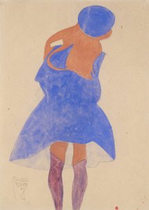 Stojící dívka, pohled zezadu, 1908. od Egon Schiele