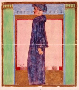 Stojící žena (akvarel na papíře) od Egon Schiele