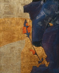 Stylizovaná květina na dekorativním pozadí ... (bronz) od Egon Schiele