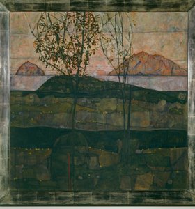 Versinkende Sonne (olej na plátně) od Egon Schiele