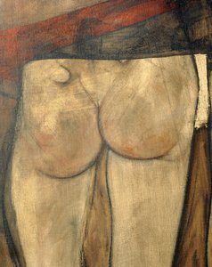 Ženský akt se šátkem na rameni, fragment... (olej na plátně) od Egon Schiele