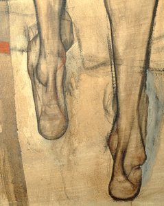 Ženský akt se šátkem na rameni, fragment... (malba na plátně) od Egon Schiele