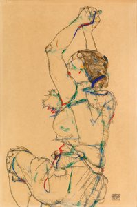 Žena se zdviženýma rukama, 1914. od Egon Schiele