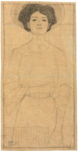 Mladá žena s kloboukem od Egon Schiele