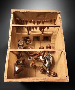 Model jatek z hrobky Meketre, cca 1981–1975 př.n.l. (dřevo, barva, omítka)