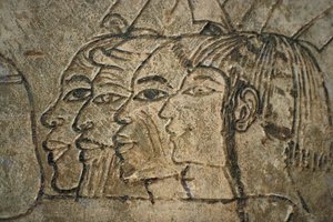 Egypt, Západní Théby, Sheikh Adn el-Qurna. Ramosova hrobka. Nástěnné kresby od Egyptian 18th Dynasty