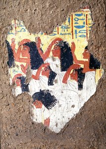 Egyptský starověk: freska hrobky malíře Maii, skupina plačících. 18. dynastie. Z kaple Maia, Deir el-Medineh (el Medineh), New Empire Dim. 67 cm Turín, Egyptské muzeum od Egyptian 18th Dynasty