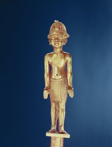 Postava krále z Tutanchamonovy hrobky (asi 1370-1352 př.nl) Nová říše (zlato)