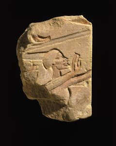 Núbijský v gestu uctívání, z Karnaku, Egypt, období Amarna, Nová říše, cca 1353-1336 př.nl (pískovec)