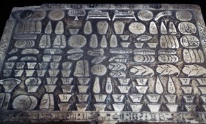 Obětní stůl, Egyptská civilizace, Nová říše, Dynastie XVIII, Detail od Egyptian 18th Dynasty